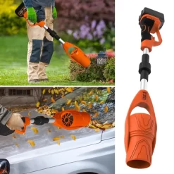 เครื่องเป่าใบไม้ไร้สาย21V ออกแบบให้พับเก็บได้เครื่องเป่าลมทรงพลังสำหรับทำความสะอาดสวนอย่างมีประสิทธิภาพ