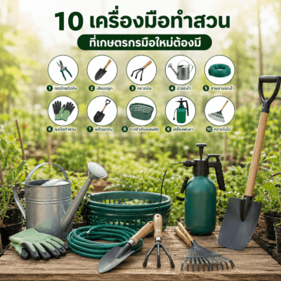 อุปกรณ์ 10 ชิ้นที่เกษตรกรมือใหม่ควรมีติดสวน