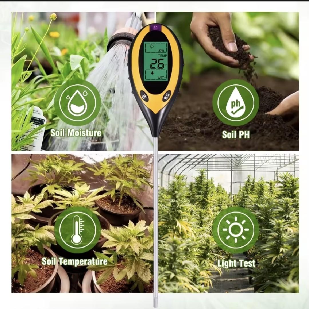 เครื่องวัดดิน 4 อิน 1 Soil Moisture Meter วัดค่า pH ความชื้น แสงแดด และอุณหภูมิดิน ใช้งานง่าย พกพาสะดวก - Image 7