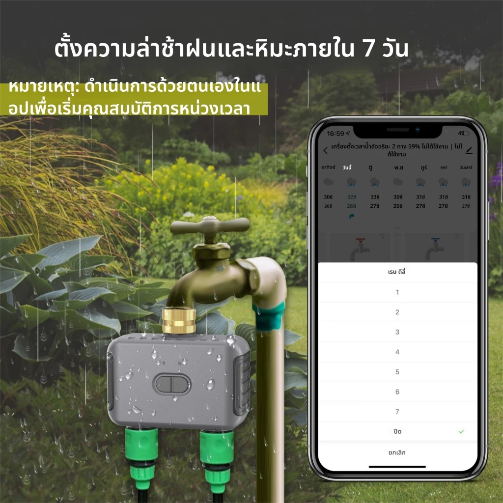 เครื่องตั้งเวลารดน้ำอัจฉริยะ Smart Tuya Bluetooth 2 ทาง ควบคุมผ่านมือถือ - Image 7