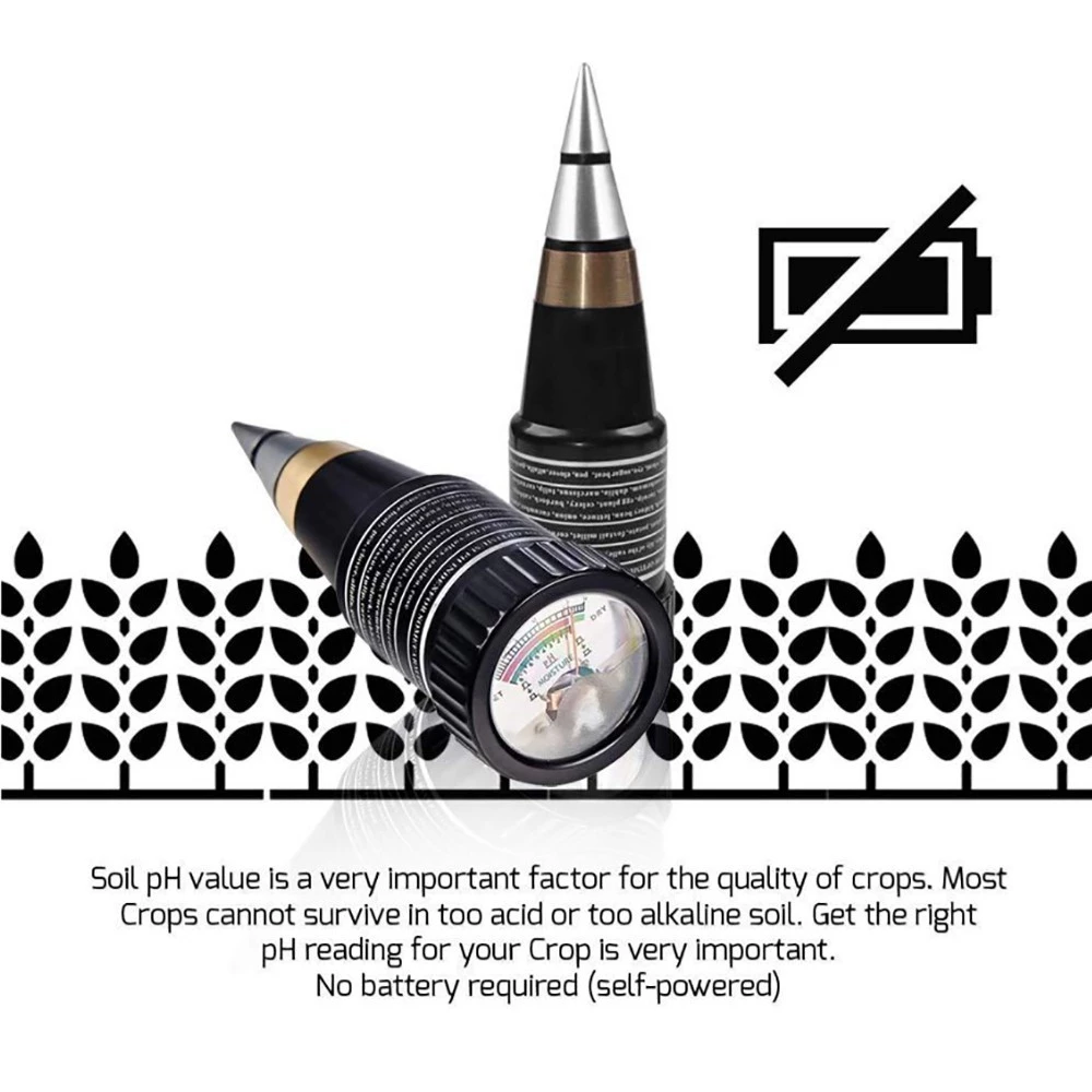 เครื่องวัดค่า pH และความชื้นดิน VT-05 หน้าปัดอนาล็อก ไม่ใช้แบตเตอรี่ - Image 7