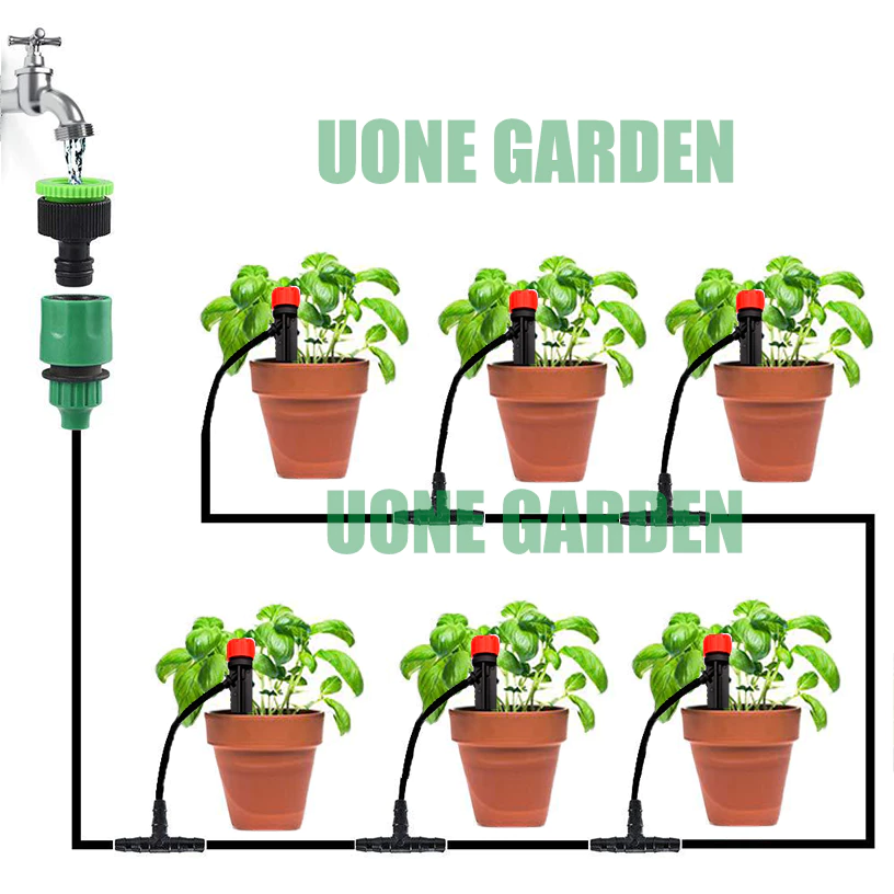 ชุดหัวน้ำหยด 8 ทิศทาง Uone Garden ปรับแรงน้ำได้ พร้อมสายไมโคร 15–25 เมตร - Image 7