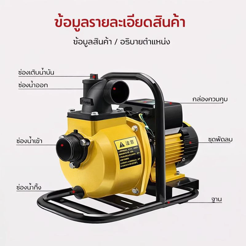 ปั๊มสโครลพลังงานแสงอาทิตย์ 600–1600W ใช้ได้ทั้งแผงโซล่าเซลล์และแบตเตอรี่ มี 3 ขนาดให้เลือก - Image 3